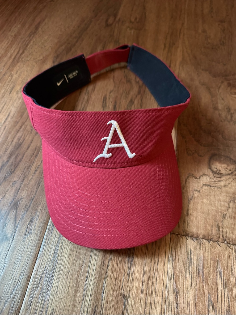 Nike Red Visor Cap with White 'A' Embroidery